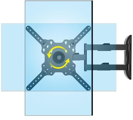 Vertical and Horizontal TV Wall Mount Swivel Tilt Rotate Arm Fits Most 32-50 inch LED LCD Flat Curved Screen, Full Motion 90 Degree Bracket, Max VESA 400x400mm Up to 44lbs