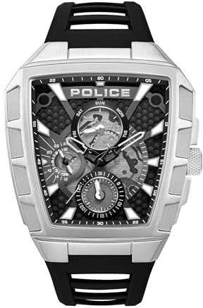 Police Tough Gear Herrenuhr Multifunktion Wabenstruktur Mineralglas 5 ATM