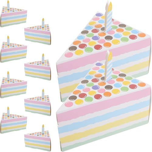 VALICLUD 10 Stück Dreieckige Kuchenförmige Bonbonboxen aus Robustem Papier Kleine Gastgeschenkschachteln In Rosa für Hochzeit Party und Süßigkeitenverpackung