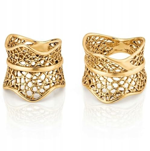 ZELYA damenring Silber-/vergoldete RETRO VINTAGE 925/858 14K ringe – Oxidierter Ring mit durchbrochenem Design für Damen, personalisierte Box, alle Größen