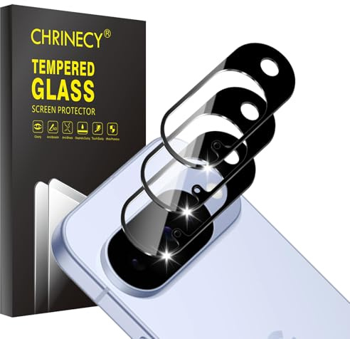 CHRINECY 3 Pack Glass Camera Lens Protector for Google Pixel 10 | HD Camera Tempered Glass, 9H Hardness, Anti Fingerprint, Full Protection, Anti-Scratch, Easy Installation