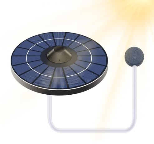 Aérateur de bassin 2,5 W Pompe à air silencieuse portable avec pierre à bulles | Pompe à oxygène flottante pour aquariums extérieurs, jardins, jardins