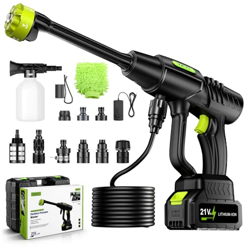 YKYI Nettoyeur Haute Pression sans Fil - 1200 PSI Batterie 4.0Ah
