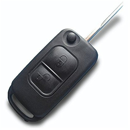 Schlüsselgehäuse mit 2 Tasten Autoschlüssel Klappschlüssel Schlüssel Rohlingtyp HU44 Fernbedienung Gehäuse ohne Elektronik INION fürMercedesBenz KS04no