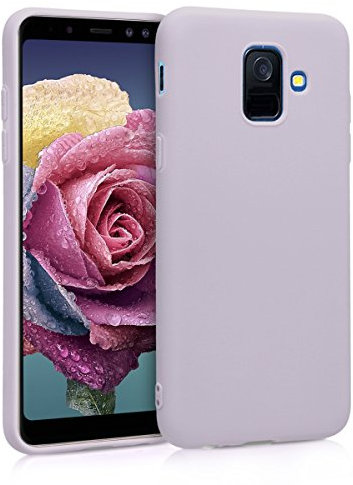 kwmobile Hülle kompatibel mit Samsung Galaxy A6 (2018) Hülle - weiches TPU Silikon Case - Cover geeignet für kabelloses Laden - Lavendel