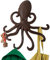 Comfify Gusseiserner Oktopus-Wandhaken - Schwebender Haken für den Eingang, die Tür oder das Bad - Innovatives Wanddekor mit Tentakeln zum Aufhängen von Kleidung - Schrauben und Dübel inklusive