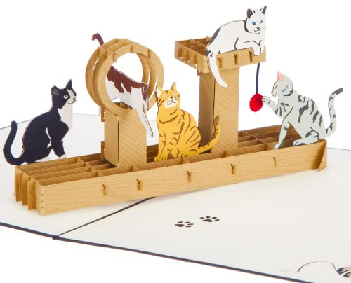 Cardology - 3D Cat Tree Pop-Up Card | Fun Birthday or Greeting Card for Cat Lovers, Pet Parents, Mother's Day or Father's Day