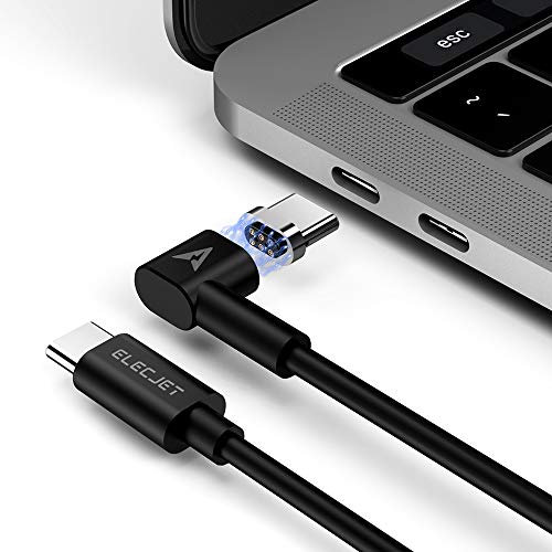 Magnetic USB-C Charging Cable for MacBook Pro, USB C to C Fast Charger Cable for Galaxy S9 / S8 Plus, Note 9, Huawei P20 Pro, Dell XPS and Other Type-C Devices (6.6ft, Black)