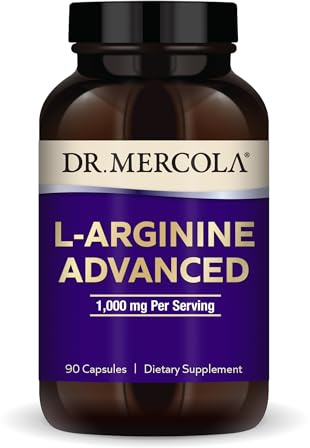 Dr. Mercola L-Arginine Advanced, 30 Servings (90 Capsules), 1,000 mg Per Serving, Dietary Supplement, Supports Energy Production, Non-GMO