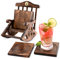 Divit Sottobicchieri per Drink in legno, Eco-friendly, Assorbenti, sottobicchieri fatti a mano dall'aspetto antico, Set di 6 (Rocking Chair)