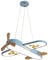 WJLL Kinderzimmer Pendelleuchte LED Holz Kunst Deckenleuchte moderne Cartoon Flugzeug Kronleuchter mit Fernbedienung Augenschutz hängende Leuchte Restaurant Studie Schlafzimmer Hängelampe,Blau