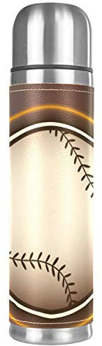 Bouteille Infusion thé et Fruits Isotherme en INOX Double paroi Mug Thermos café 500ml Gourde infuseur extérieur école Bureau Randonnée Voyage Basket sport marron 26x6.7cm