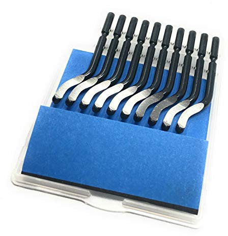 DE Entgrater Handentgrater Metall Aluminium Edelstahl Kunststoff Rohr NB1100 Mit 10Pcs BS1010 Klingen Blätter Werkzeug Universal ((10 Klingen) Klingensatz)