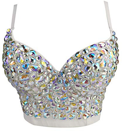 Woboren Débardeur à Bretelle Femme Corset Bustier Bra Veste de Clubwear Crop Top