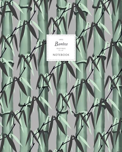 Bamboo Notebook - Ruled Pages - 8x10 - Large: (Gery Edition) Notebook 192 ruled/lined pages (8x10 inches / 20.3x25.4 cm / Large Jotter)