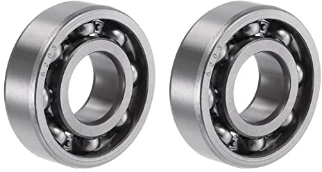 sourcing map 6203 Kugellager 17mm Bohrung 40mm Außendurchm. 12mm Dicke CN | 2 Stück Rillenkugellager Offener Chromstahl