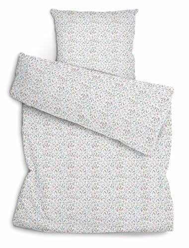 Amilian Bettwäsche Set 2-teilig 135x200 cm + 80x80 cm - 100% Baumwolle, weich, pflegeleicht, für Kinder; Jugendliche; Erwachsene - modernes Design - Schneeball