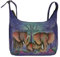 Anna by Anuschka Damen Women's Leather Echtleder Medium Shopper Bag, Elefantenfamilie