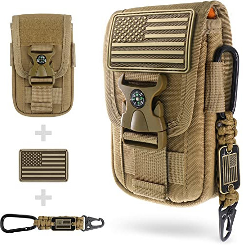 WYNEX Taktische Handytasche Gürtel Molle Halterung mit Keyring Clip & Kompass-Verschluss EDC Pouch Universaler Gürteltasche