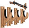 DGWJSU Waffenregal Wandhalterung, Massivholz-Waffenregale für Wandhalter und Ausstellung, Schrotflinte, Gewehr, Schwert, Bogen, Schusswaffe, Wandaufhänger (karbonisiertes Braun, 4 Stück)