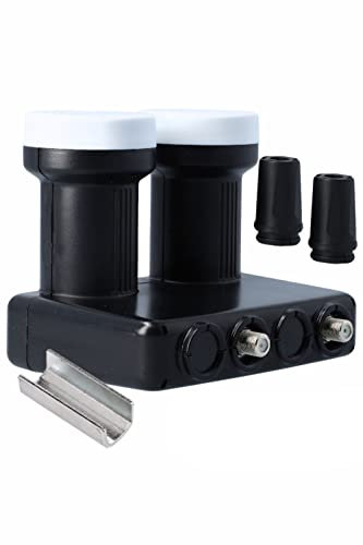 [ Test SEHR GUT, Note 1.2 *] GSS GRUNDIG Monoblock Twin LNB Astra Hotbird für 2 Teilnehmer & 2 Satelliten, 2Fach HD 4K LNC für Direktanschluss (Fernseher, Sat Receiver) LMB für Satellitenschüssel
