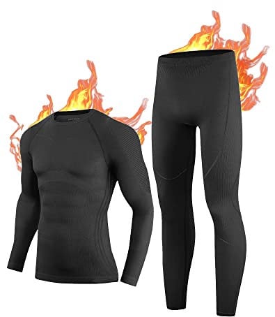 NOOYME Thermounterwäsche Herren Warm Atmungsaktiv Flexibel Skiunterwäsche Weich Thermo Unterwäsche Männer Winter für zu Hause Funktionswäsche Thermowäsche Funktionsunterwäsche