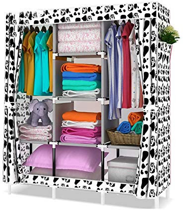ADITAM Vlies Kleiderschrank Kombination Stahlverstärkung Feuchtigkeitsfester Kleiderschrank Einfacher Faltkleiderschrank Double the Comfort