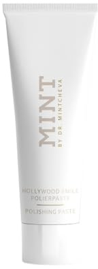 MINT Hollywood Smile Polierpaste mit Whitening-Effekt (75ml) - Professionelle Zahnreinigung für zu Hause - Effektive Tiefenreinigung - Fluoridfrei - Mikroplastikfrei - Vegan - By Dr. Mintcheva