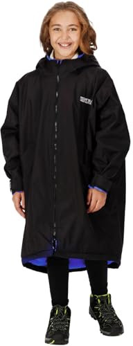 Regatta Uni Kinder Kids Junior Waterproof Changing Robes Wickelmantel, Schwarz, 9-13 Years
