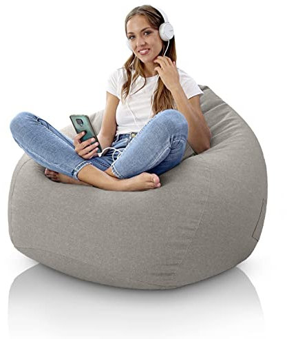 Aiire Relaxo Sitzsack XXL mit Füllung - Riesen Bean Bag Chair für Erwachsene, Jungen und Kinder - Bodenkissen Grob, Chill Sessel für Kuschelecke – Gaming Sitzsäcke Beige