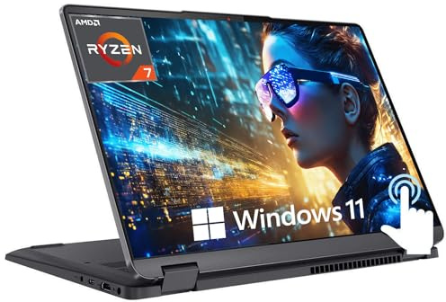 Lenovo Ordinateur portable Flex 5, écran tactile FHD de 14, AMD Ryzen 7 5700U, carte graphique AMD Radeon, clavier rétroéclairé, lecteur d'empreintes digitales, longue durée de vie, Windows 11 (16 Go