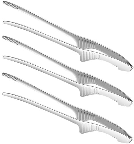 ZZBUY 3 Pack Bbq Tongs Grill Tongs for Outdoor Grill & Camping Stainless Steel Non-Slip Cooking Utensils for Korean and Japanese BBQ, Salad