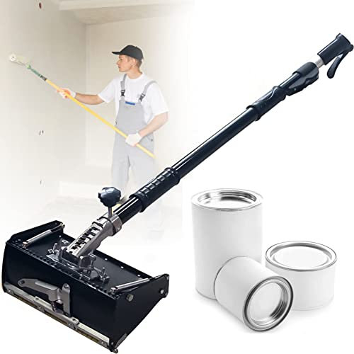 CGLYYDS Trockenbau Kelle,Flächenspachtel,Trockenbau-Flachbearbeitungsbox mit 40-Zoll-64-Zoll Verstellbarer Griff Schnell-Teleskopschalter,10