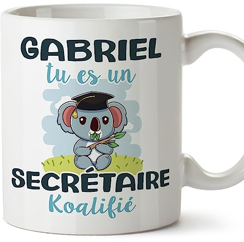 Mugffins Tassen Personalisierten für SEKRETÄR Mann - Auf Französisch - Koalifies Personalisés - 11 oz / 330 ml - Individuell Anpassbar Geschenk Mitarbeiter