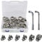 CNQLIS 32 pcs 6 Size T-bolt Hose,Heavy Duty Hose Clamps Assortment Kit,304 Stainless Steel Hose Clamp with 2pcs Socket Wrench,Suitable for plumbing, automotive and industrial applications