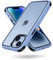 MobNano Ultra Hybrid Durchsichtig Hülle für iPhone 13 Hülle, iPhone 14 Hülle Stoßfest Bumper Transparent Handyhülle Shockproof Fallschutz Silicone iPhone 13 14 Case - Blau/Schwarz, USIP1314