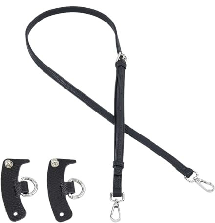SUPERFINDINGS Leder Geldbörsenriemen Schwarze Umhängetaschen Ersatzriemen 108~120cm Verstellbarer Schultergurt Ohne Boxsack D Ring Zusätzliches Riemenzubehör