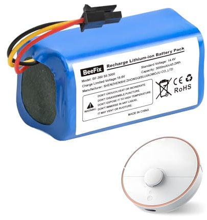Batteria di ricambio 3000mAh per 360 S5 S7 S7 Pro T90 ricaricabile 14,4V agli ioni di litio Aspirapolvere Robotic Vacuum Batteria