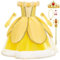 Tyidalin Vestito Principessa Belle Bambina Costume la Bella e la Bestia Ragazza con Accessori Abito da Ballo Giallo per Carnevale Compleanno Natale