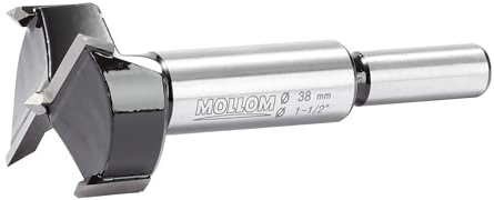 MOLLOM 38mm (1-1/2) Broca Forstner precisa con carburo YG8 de 2,0mm. Ideal para madera dura, plástico y contrachapado