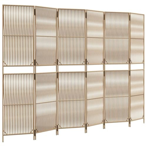 vidaXL Paravent 6-TLG. Beige Poly Rattan