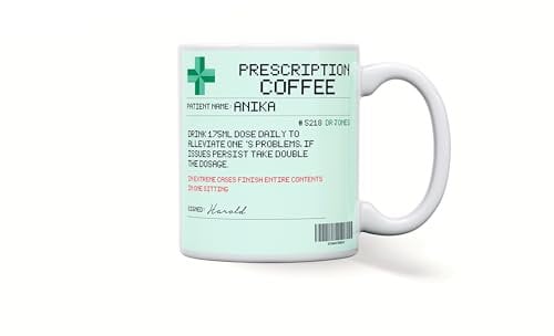 forefrontdesigns Personalised Prescription Coffee Mug – Funny Novelty Tea & Pharmacy Mug, Nurse & Pharmacist Gift, Medical Coffee Cup for Doctors, Paramedics & Drinkers