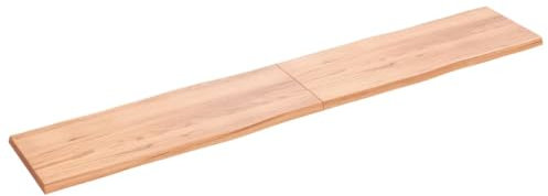 TJROO Tischplatte Hellbraun 220x40x4 cm Massives Eichenholz Deckplatte Holzplatten Schreibtischplatten Tischplatten Table Top Esstiach Esstischplatte Möbelplatten