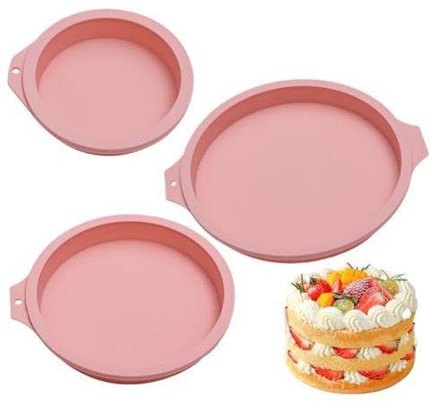 MEETOZ Rotundity Shape Silicone Cake Mold,Rotundity Cake Mould Pastry Baking Tray, Silicone Oven Safe Non-Sticky Baking Pan, for Home Kitchen DIY Baking (4/6/8/in)