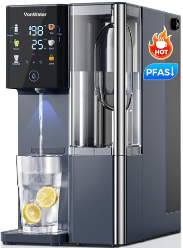 VonWater CT910H Umkehrosmose-Wasserfilter-Arbeitsplatte, 3S Instant Hot RO Wasserfiltersystem, 7-stufiger Wasserreiniger mit tragbarem Krug, NSF/ANSI 372, 42, 58, reduziert TDS PFAS, keine