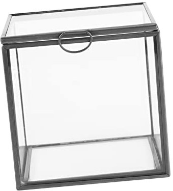 GALPADA 1Pc Boîte Boîte En Verre Bijoux Collection Cas Rétro Bijoux Conteneur Géométrique Carré Cas Affichage Conteneur Collier Conteneur Boucle D'Oreille Vitrine