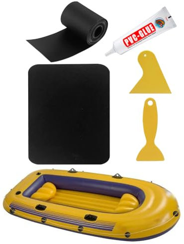 GETBSTOOP 5PCS Boat Repair Patches with Glue PVC Raft Repair Patches Waterproof Air Beds Repair Patches for Swimming Pools Canoe