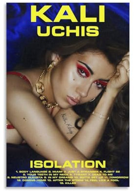 LUCKINGPOST Kali Uchis-Isolationsposter, dekoratives Gemälde, Wandkunst, Hit, ästhetische Leinwandposter für Schlafzimmer, Wohnzimmer, 20 x 30 cm, ungerahmt, 4