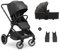 hauck 2 in 1 Kinderwagen Set ab Geburt bis 22 kg Move N Care Set, Große Babywanne, Wendbarer Buggysitz mit Liegefunktion, Teleskopgriff, Gummiräder, Federung, UV-Schutz 50+, Faltbar, XL Korb (Black)