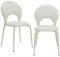 Chleby 2er Set Eleganten Esszimmerstühlen aus Kunstleder Stuhl mit gepolstertem Sitz und Metallbeinen Bequemer Schalenstuhl für Esszimmer, Wohnzimmer, Schlafzimmer, Küche Cremefarben